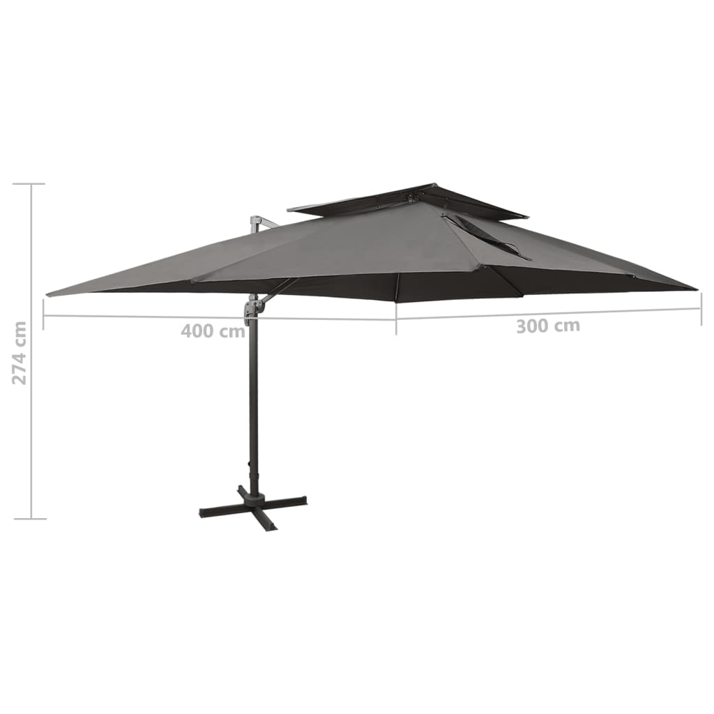 Cantilever Garden Parasol | Anthracite | Polyester | 400x300 cm