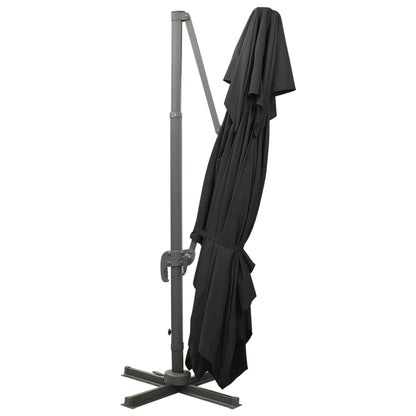 Cantilever Garden Parasol with Double Top Black 400x300 cm