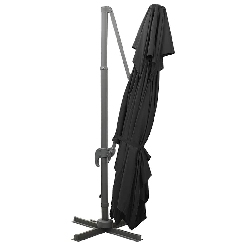 312377 vidaXL Cantilever Garden Parasol with Double Top Black 400x300 cm