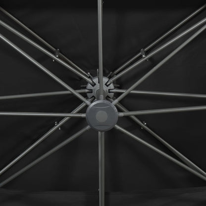 Cantilever Garden Parasol with Double Top Black 400x300 cm