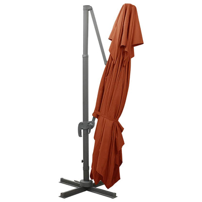 312383 vidaXL Cantilever Garden Parasol with Double Top Terracotta 400x300 cm