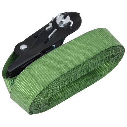 Ratchet Tie Down Straps 10 pcs 800 daN 6 m Green