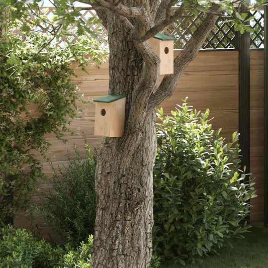Bird House | Set of 10 | Wood | Solid Firwood | Small | Hanging mounting