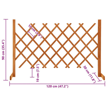 Garden Trellis Fence Orange 120x90 cm Solid Firwood