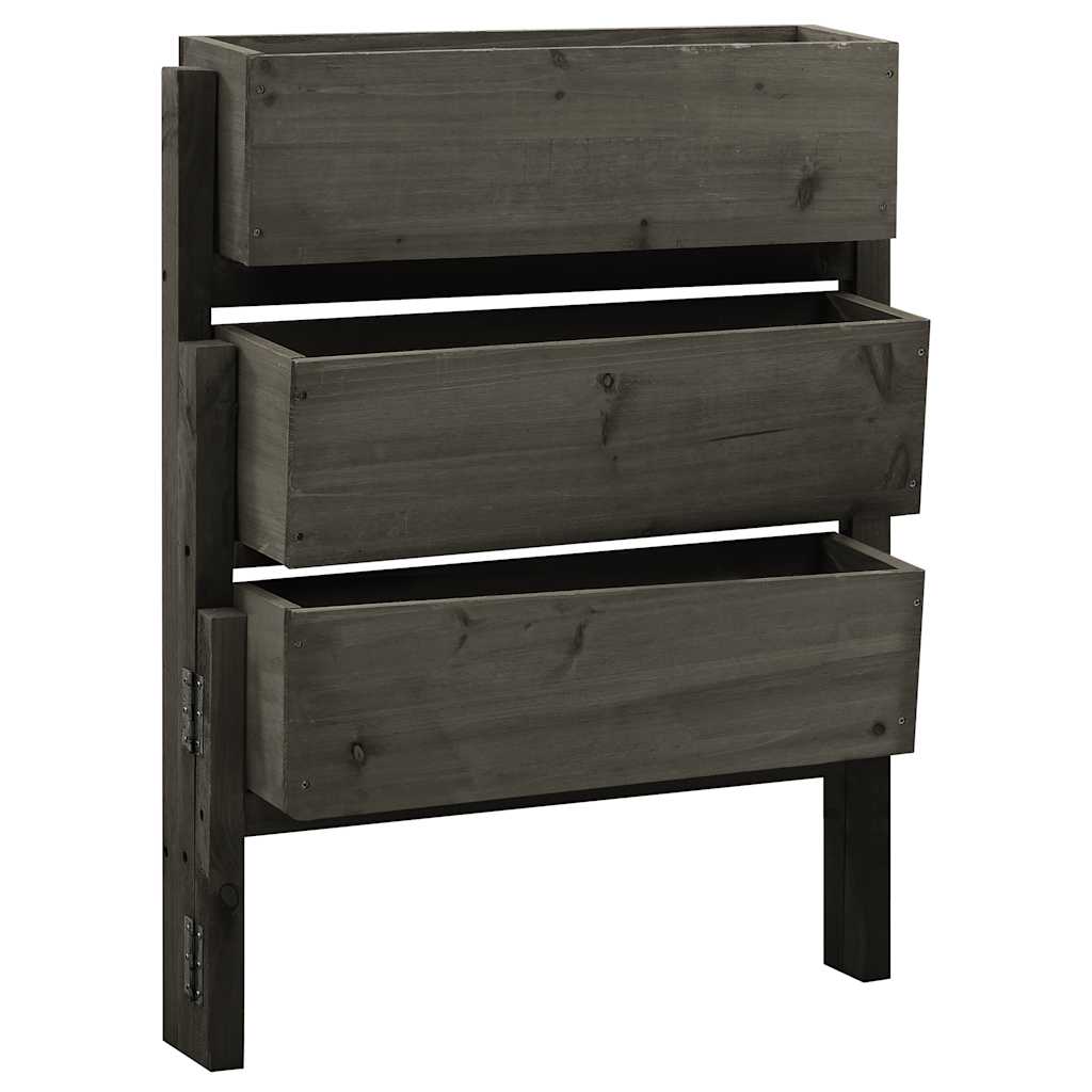 Garden Folding Planter Grey 60x14x75 cm Solid Firwood