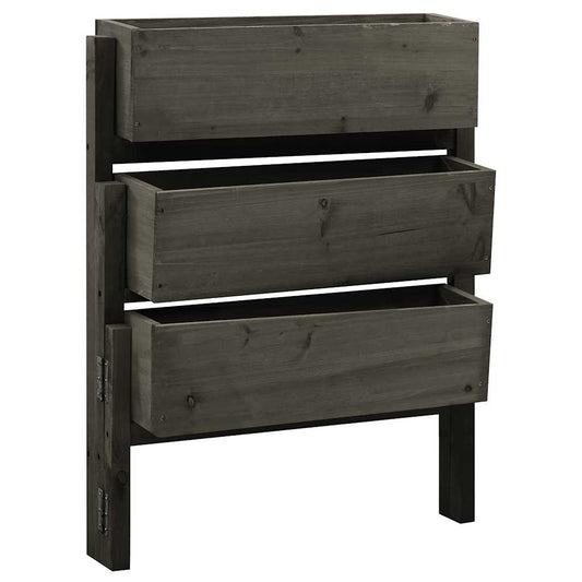 Garden Folding Planter Grey 60x14x75 cm Solid Firwood