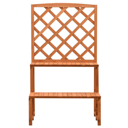 Trellis Planter with Shelves Orange 70x42x120 cm Solid Firwood
