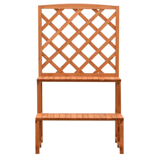 Trellis Planter with Shelves Orange 70x42x120 cm Solid Firwood