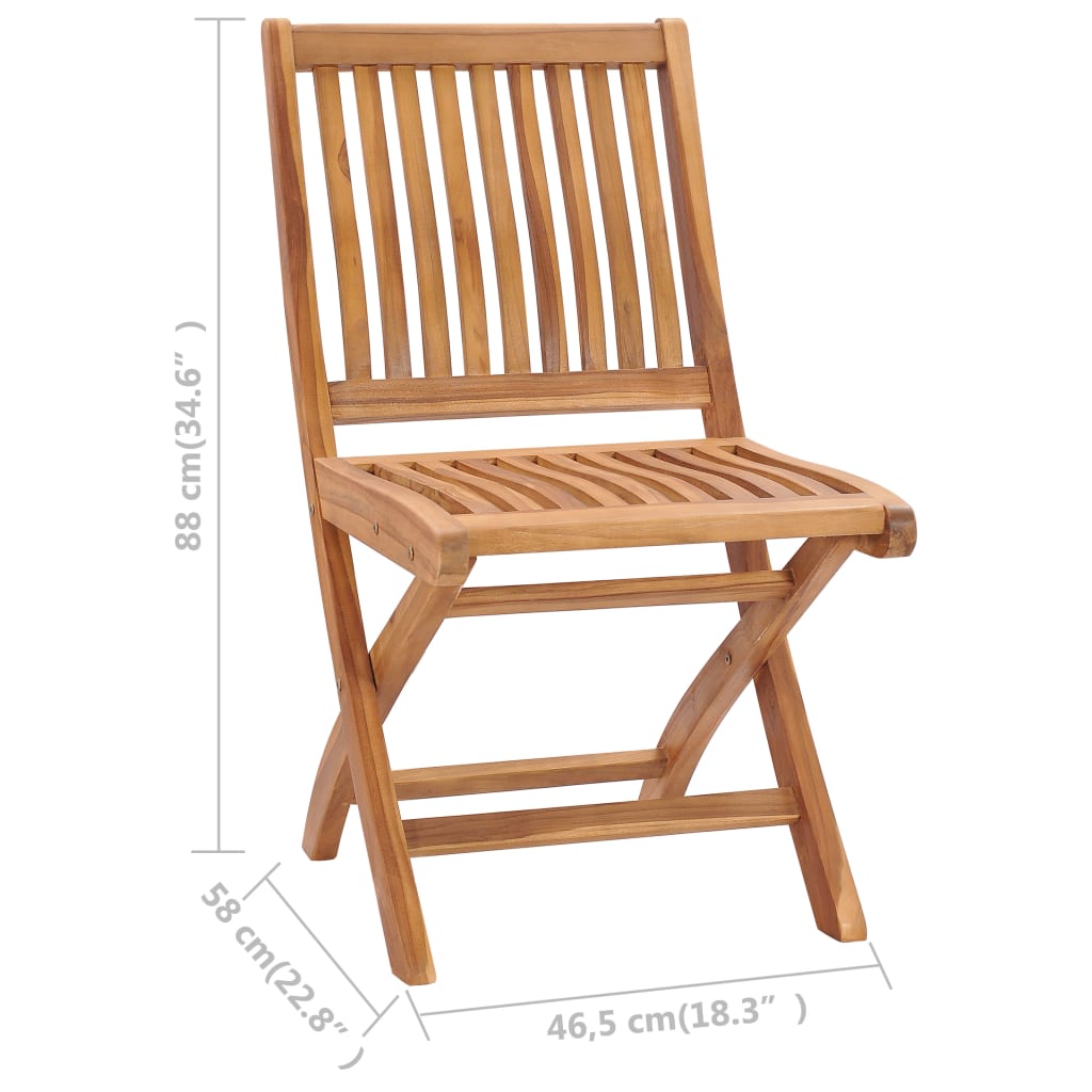 Garden Chair | Set of 2 | Teak | Solid teak wood | Medium | Foldable