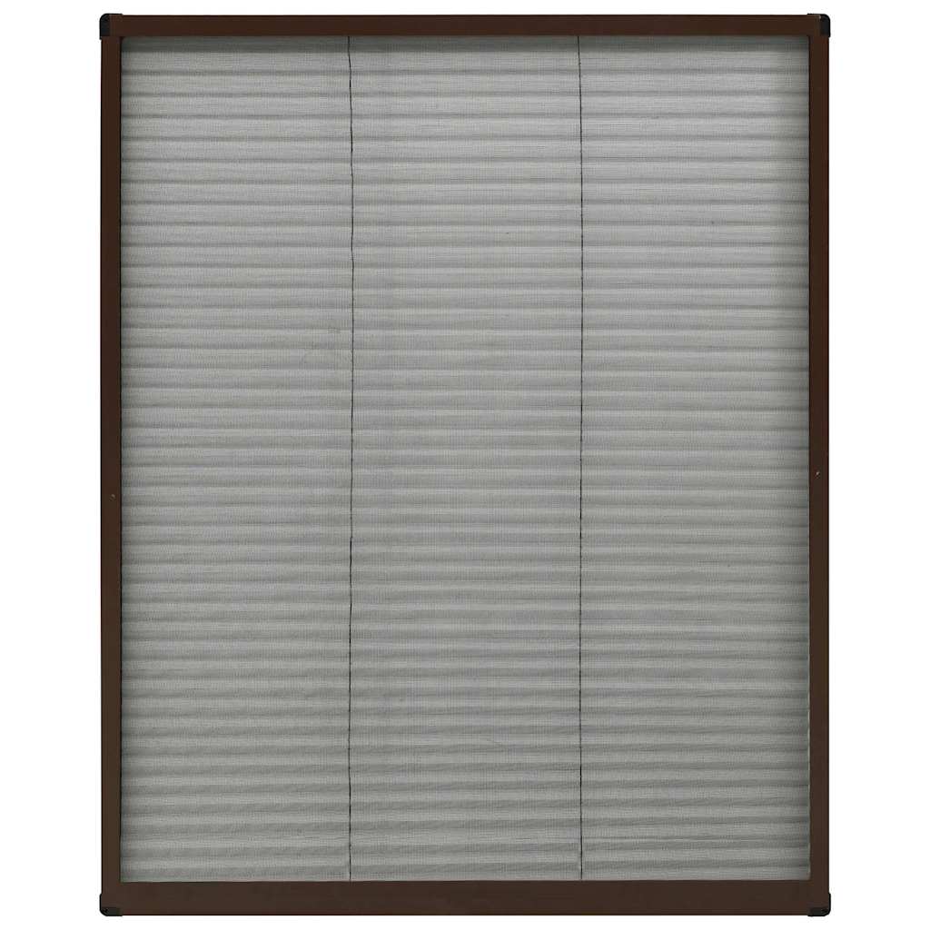 Plisse Insect Screen for Windows Aluminium Brown 60x80 cm