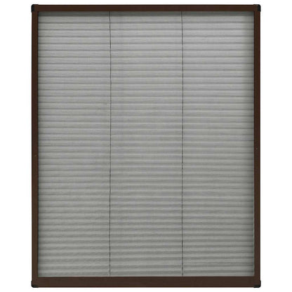 Plisse Insect Screen for Windows Aluminium Brown 60x80 cm