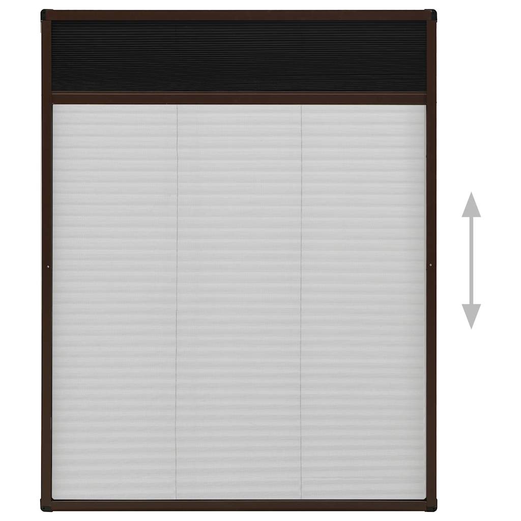 Plisse Insect Screen for Windows Aluminium Brown 60x80 cm
