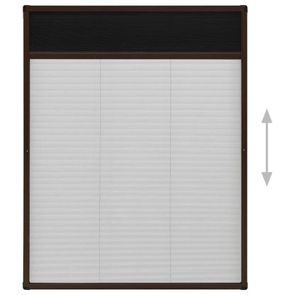Plisse Insect Screen for Windows Aluminium Brown 60x80 cm