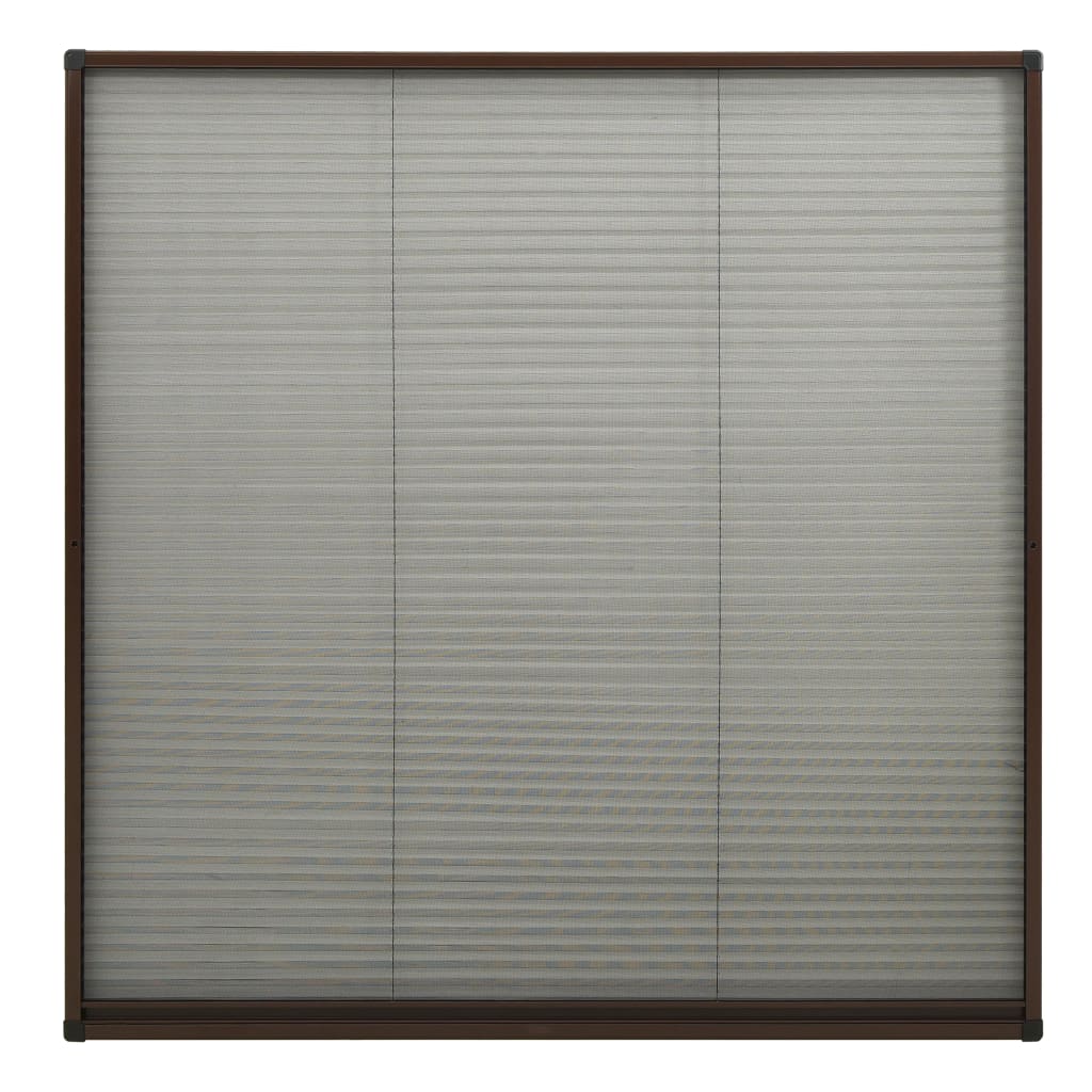 Plisse Insect Screen for Windows Aluminium Brown 120x120 cm