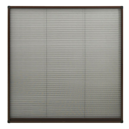 Plisse Insect Screen for Windows Aluminium Brown 120x120 cm