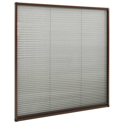 148656 vidaXL Plisse Insect Screen for Windows Aluminium Brown 120x120 cm