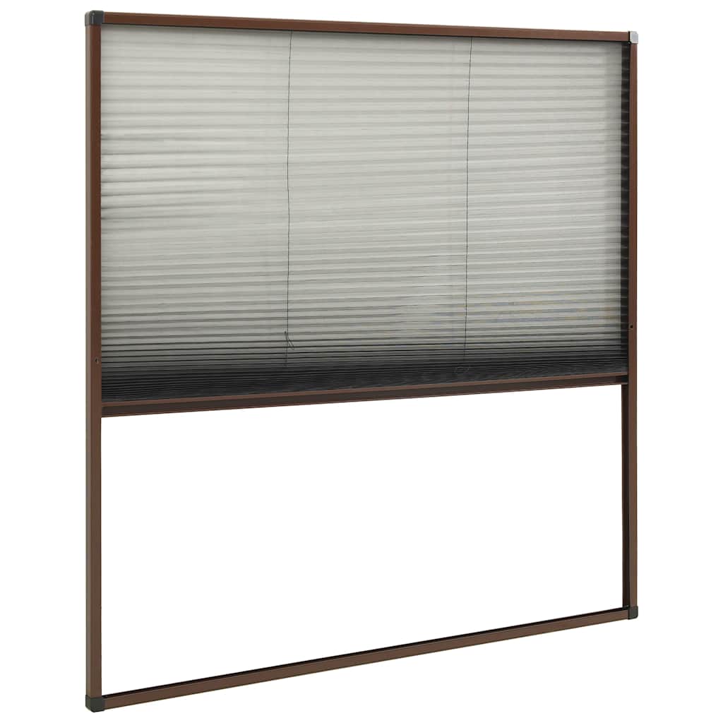 148656 vidaXL Plisse Insect Screen for Windows Aluminium Brown 120x120 cm