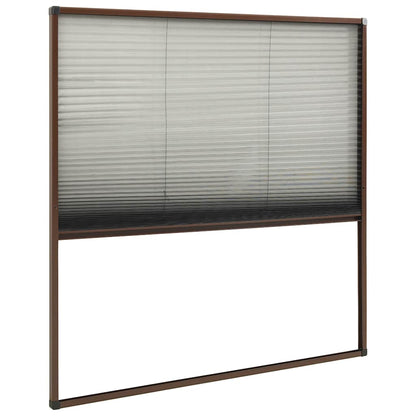 148656 vidaXL Plisse Insect Screen for Windows Aluminium Brown 120x120 cm