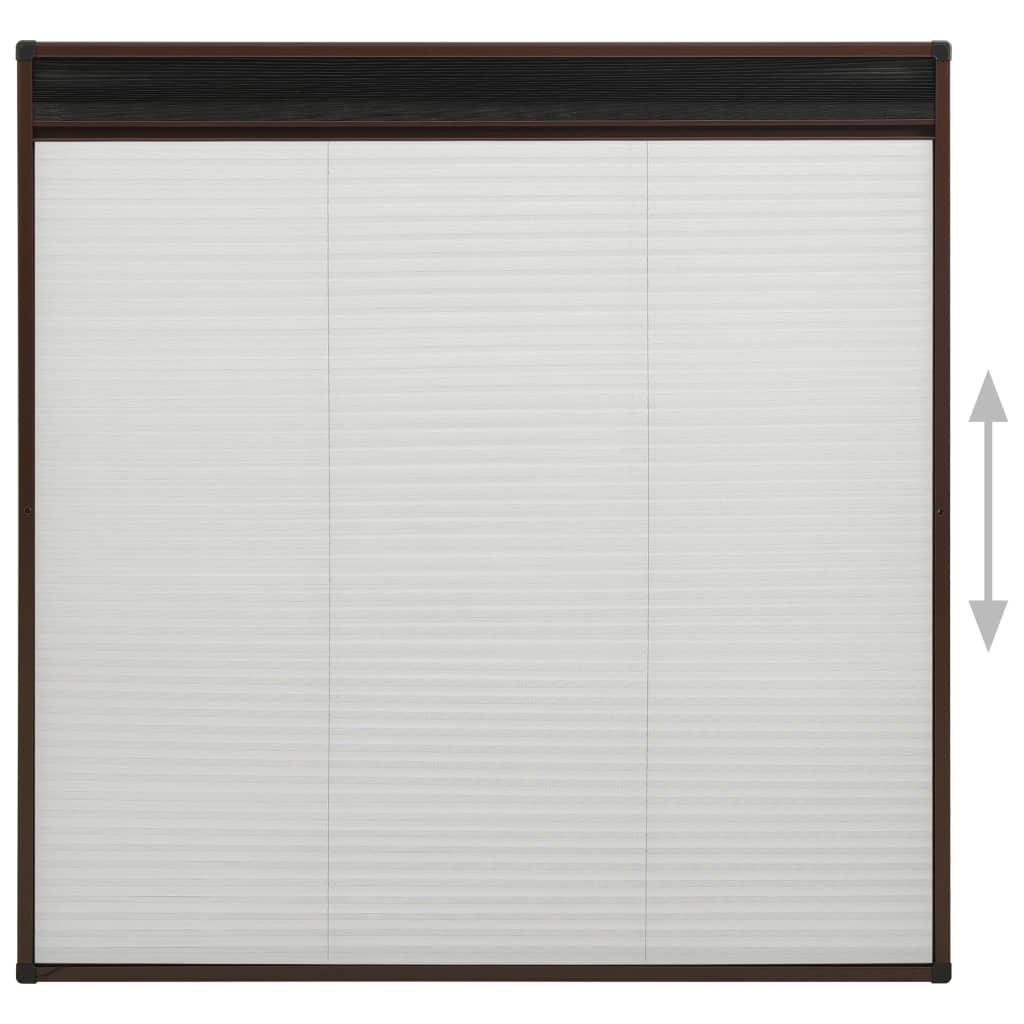 148656 vidaXL Plisse Insect Screen for Windows Aluminium Brown 120x120 cm
