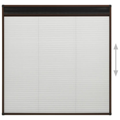 148656 vidaXL Plisse Insect Screen for Windows Aluminium Brown 120x120 cm