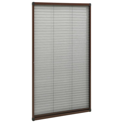 Plisse Insect Screen for Windows Aluminium Brown 80x160 cm