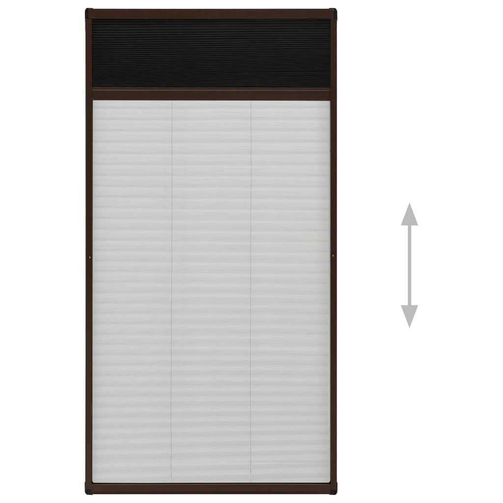 Plisse Insect Screen for Windows Aluminium Brown 80x160 cm