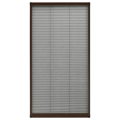 Plisse Insect Screen for Windows Aluminium Brown 80x160 cm