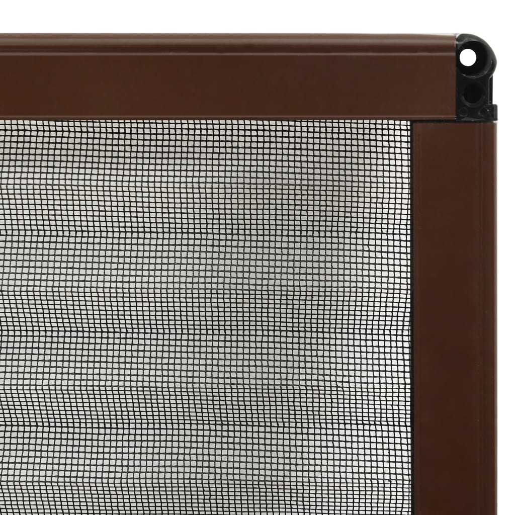 Plisse Insect Screen for Windows Aluminium Brown 80x160 cm