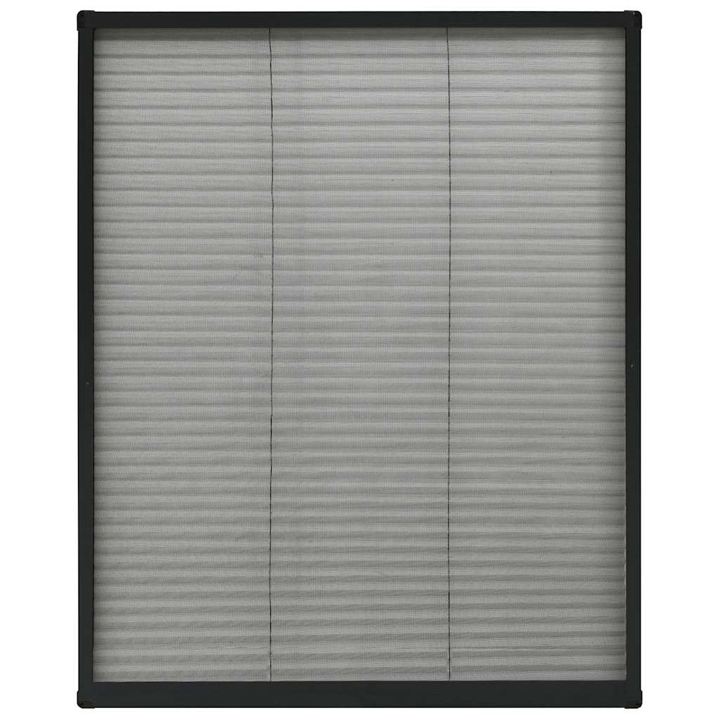 Plisse Insect Screen for Windows Aluminium Anthracite 80x100 cm