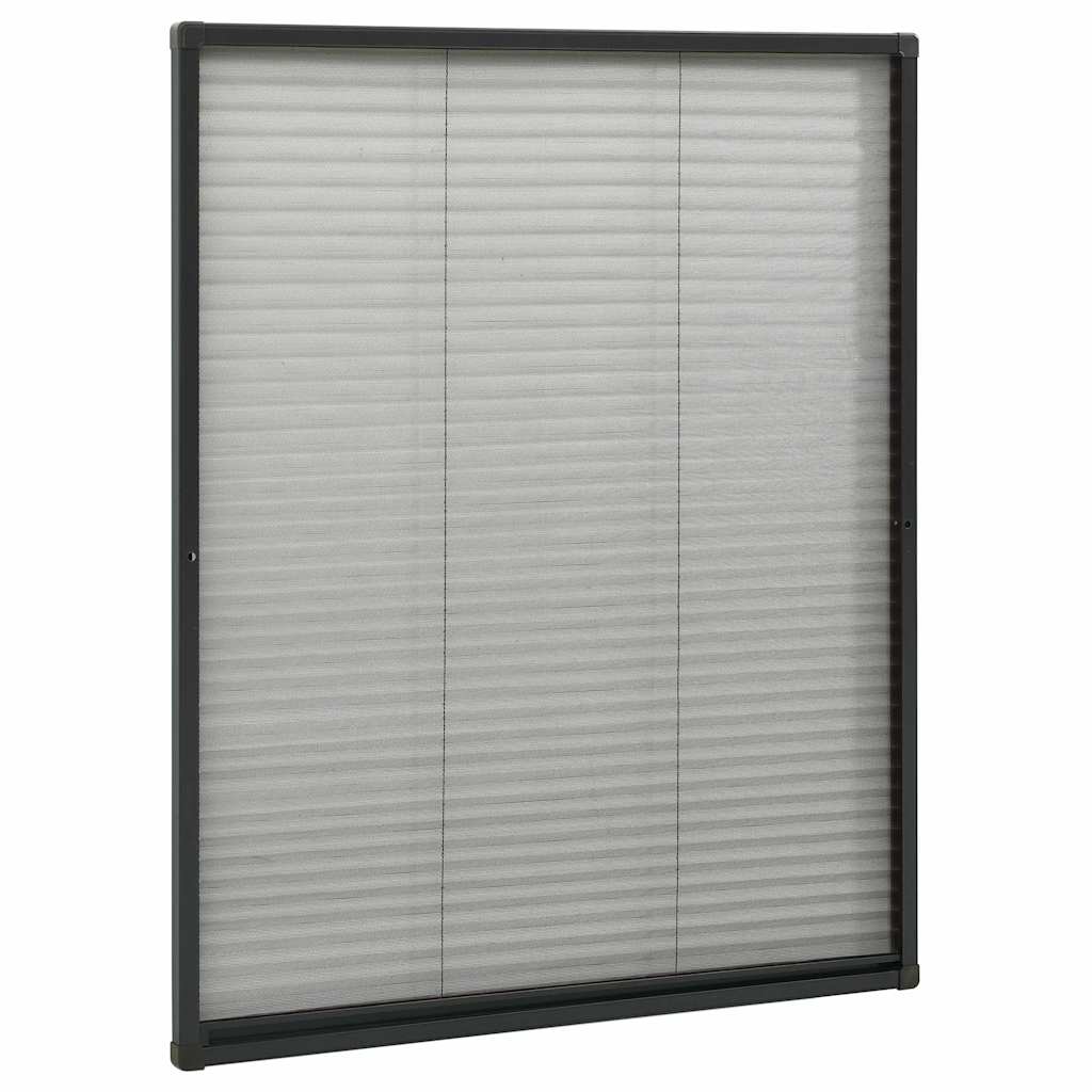 Plisse Insect Screen for Windows Aluminium Anthracite 80x100 cm