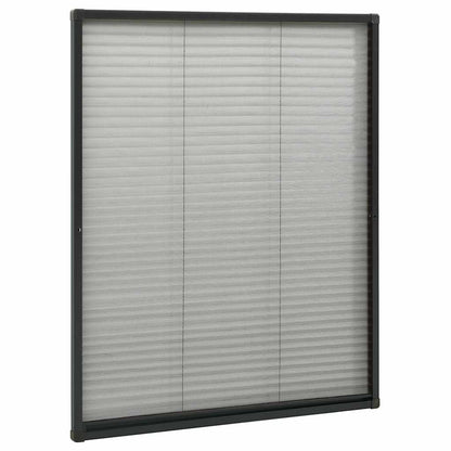Plisse Insect Screen for Windows Aluminium Anthracite 80x100 cm