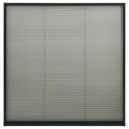 Plisse Insect Screen for Windows Aluminium Anthracite 120x120cm