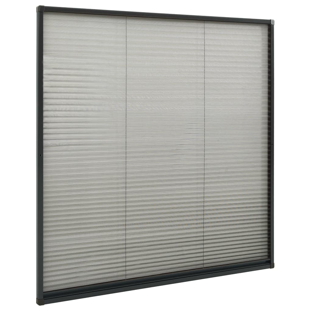 Plisse Insect Screen for Windows Aluminium Anthracite 120x120cm