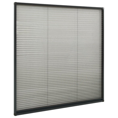 Plisse Insect Screen for Windows Aluminium Anthracite 120x120cm