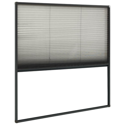 Plisse Insect Screen for Windows Aluminium Anthracite 120x120cm