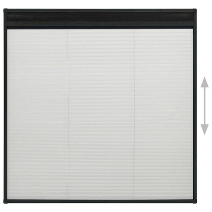 Plisse Insect Screen for Windows Aluminium Anthracite 120x120cm