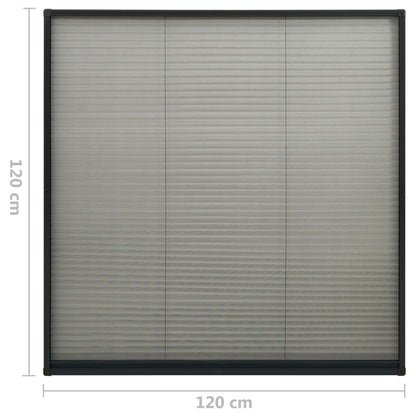 Plisse Insect Screen for Windows Aluminium Anthracite 120x120cm
