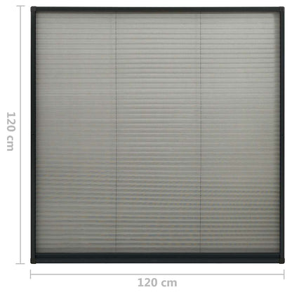 148666 vidaXL Plisse Insect Screen for Windows Aluminium Anthracite 120x120cm