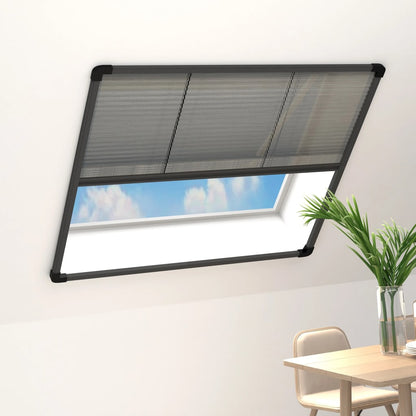 Plisse Insect Screen for Windows Aluminium Anthracite 120x120cm