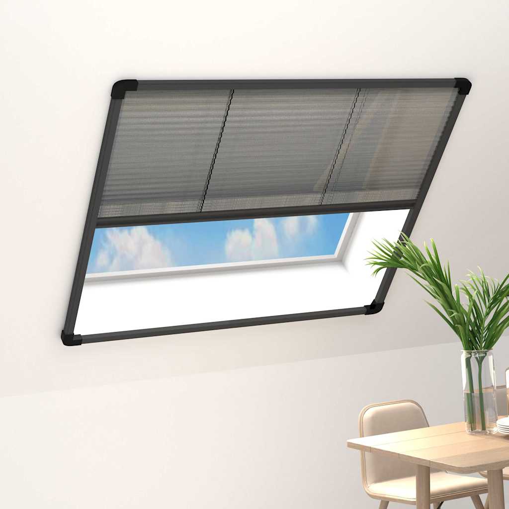 148666 vidaXL Plisse Insect Screen for Windows Aluminium Anthracite 120x120cm