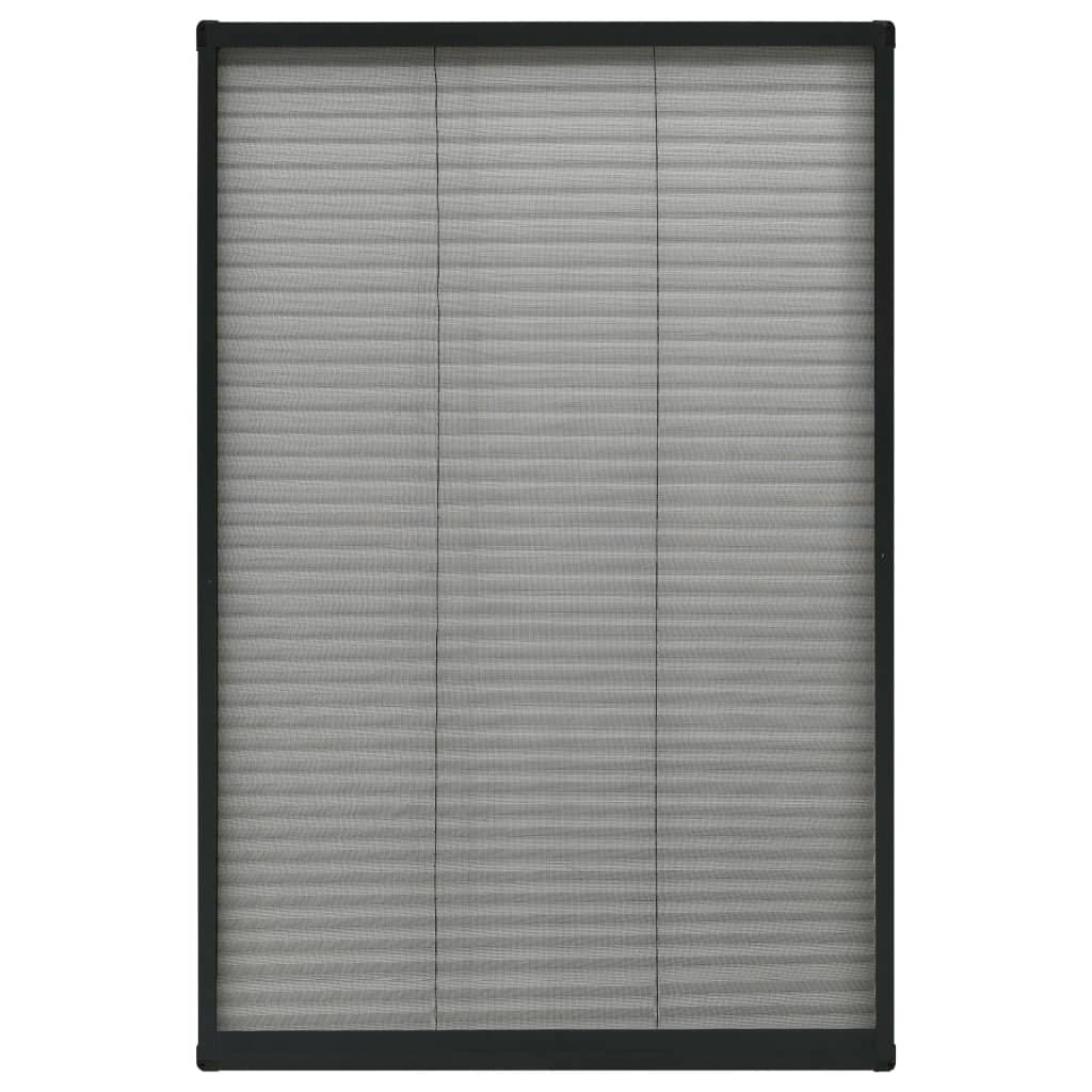 Plisse Insect Screen for Windows Aluminium Anthracite 80x160cm