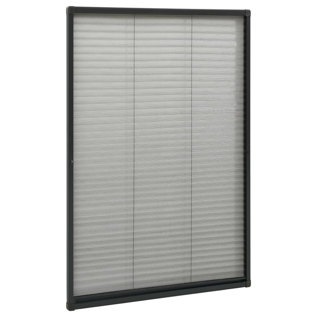 Plisse Insect Screen for Windows Aluminium Anthracite 80x160cm