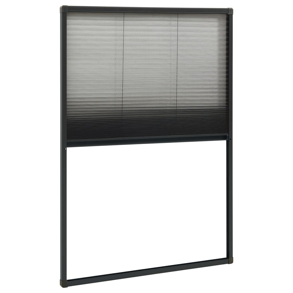 Plisse Insect Screen for Windows Aluminium Anthracite 80x160cm