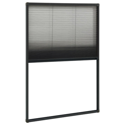 Plisse Insect Screen for Windows Aluminium Anthracite 80x160cm