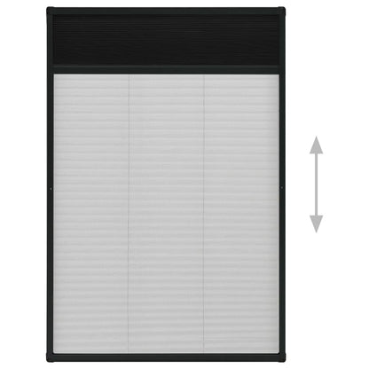 Plisse Insect Screen for Windows Aluminium Anthracite 80x160cm