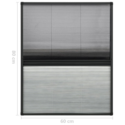Plisse Insect Screen for Windows Aluminium 60x80 cm with Shade