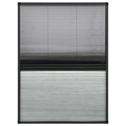 Plisse Insect Screen for Windows Aluminium 80x120 cm with Shade