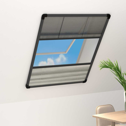 148684 vidaXL Plisse Insect Screen for Windows Aluminium 80x120 cm with Shade