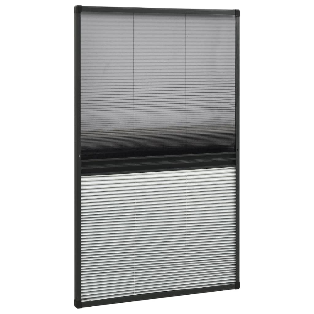 Plisse Insect Screen for Windows Aluminium 80x160 cm with Shade