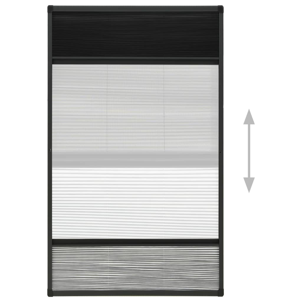 Plisse Insect Screen for Windows Aluminium 80x160 cm with Shade